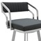 Armen Living Capri 30" Swivel Modern Metal and Slate Gray Faux Leather Bar and Counter Stool LCCPBABSSG30 - alternate 2